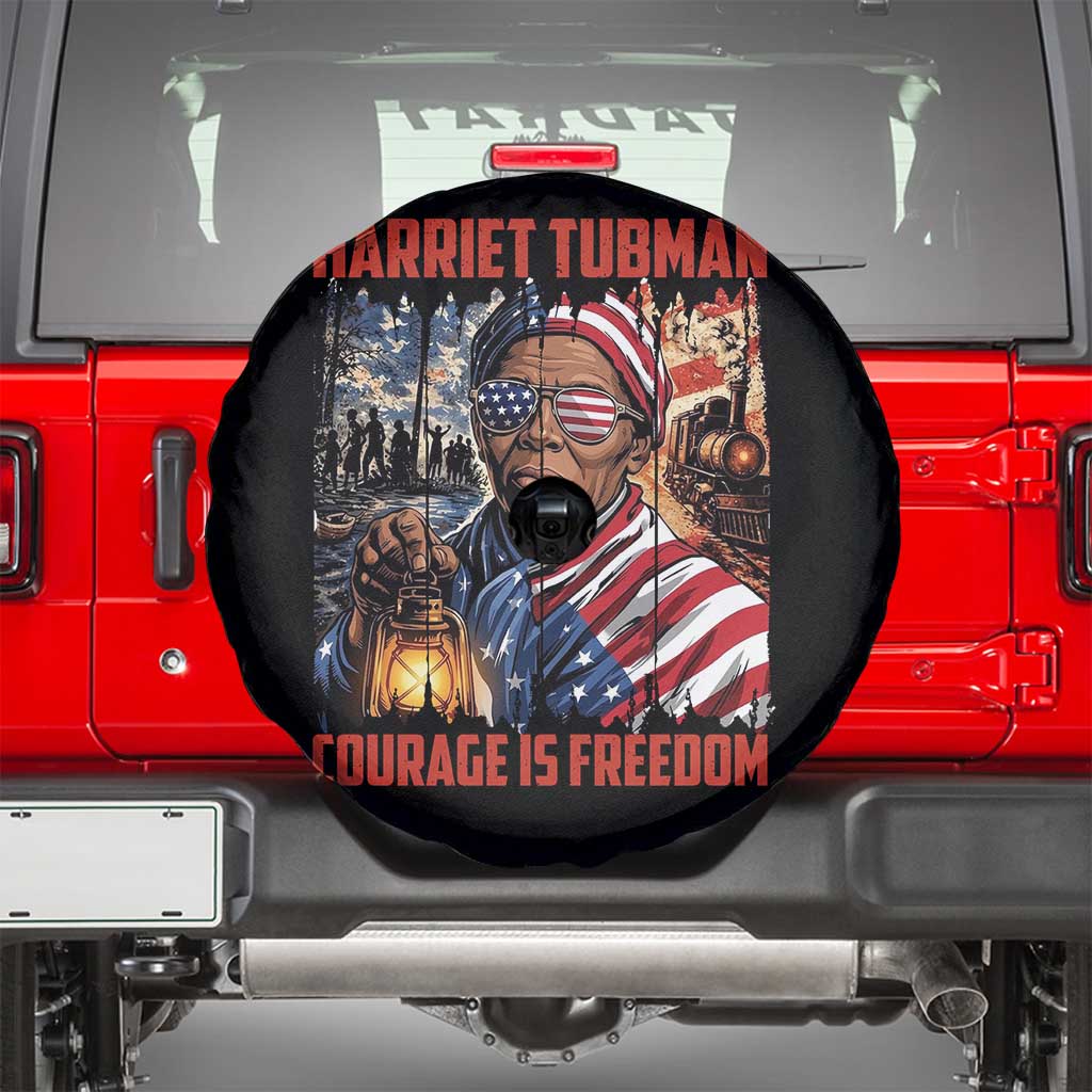 Harriet Tubman Courage Is Freedom Spare Tire Cover Black History Gift - Wonder Print Shop