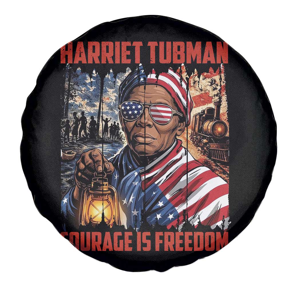 Harriet Tubman Courage Is Freedom Spare Tire Cover Black History Gift - Wonder Print Shop