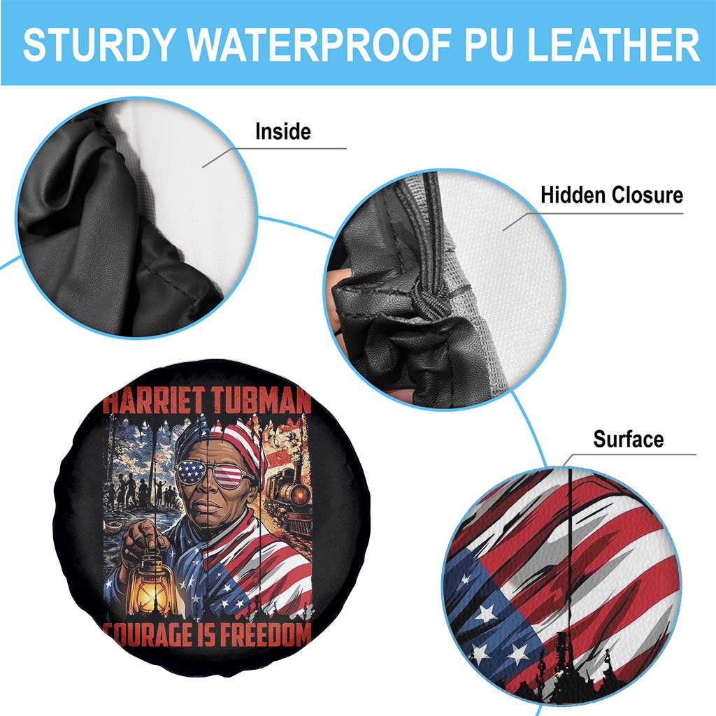 Harriet Tubman Courage Is Freedom Spare Tire Cover Black History Gift - Wonder Print Shop