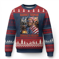 Harriet Tubman Courage Is Freedom Ugly Christmas Sweater Black History Gift - Wonder Print Shop