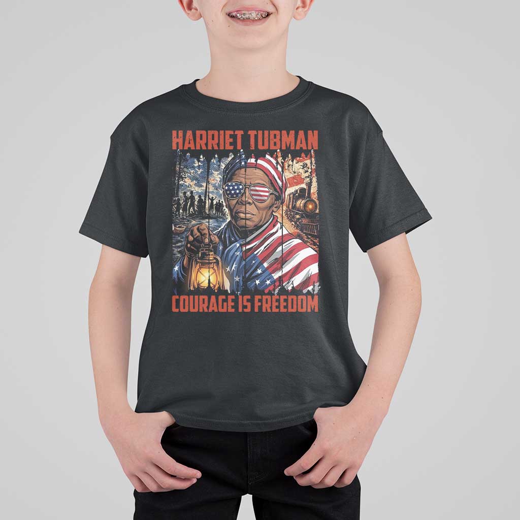 Harriet Tubman Courage Is Freedom T Shirt For Kid Black History Gift - Wonder Print Shop