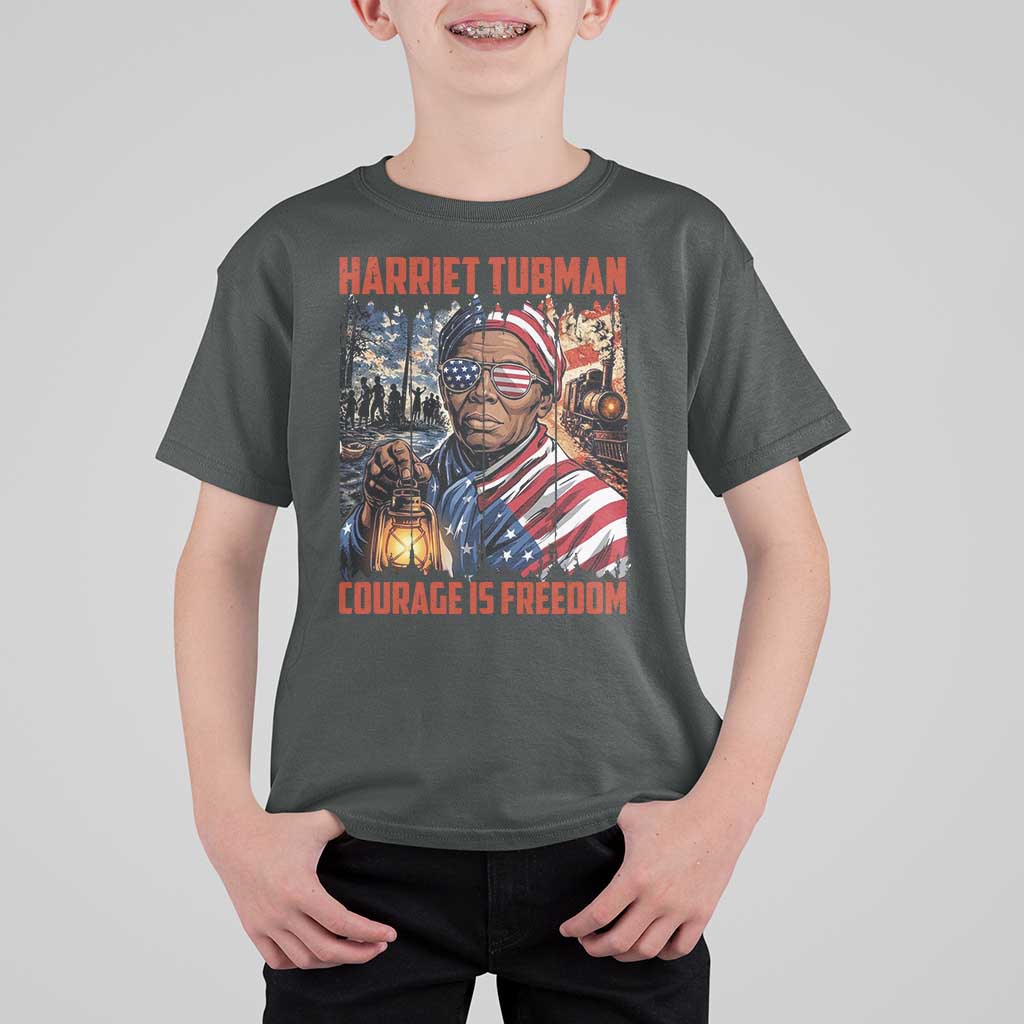 Harriet Tubman Courage Is Freedom T Shirt For Kid Black History Gift - Wonder Print Shop