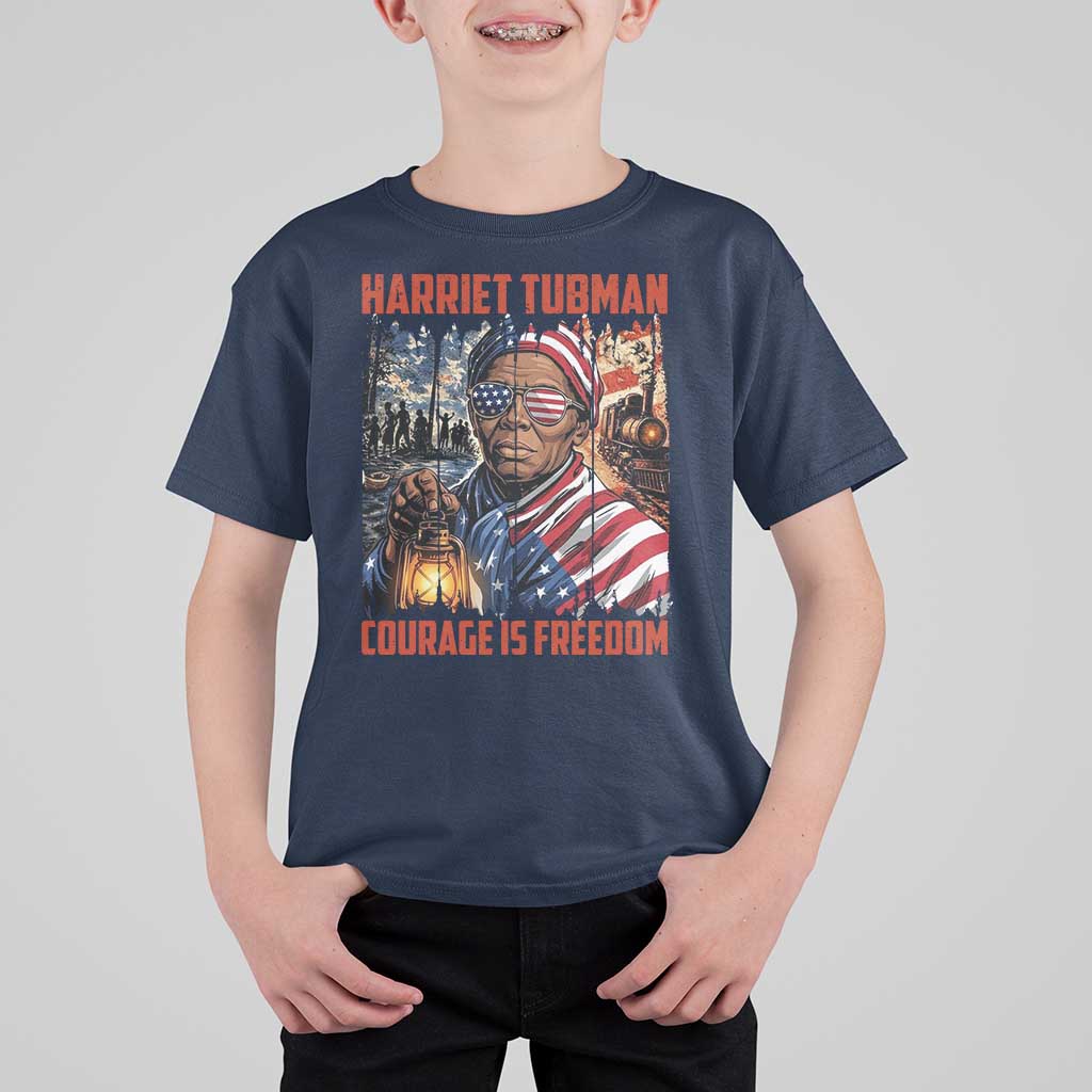 Harriet Tubman Courage Is Freedom T Shirt For Kid Black History Gift - Wonder Print Shop