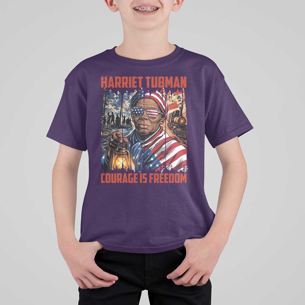 Harriet Tubman Courage Is Freedom T Shirt For Kid Black History Gift - Wonder Print Shop