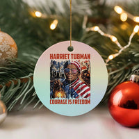 Harriet Tubman Courage Is Freedom Ceramic Ornament Black History Gift - Wonder Print Shop