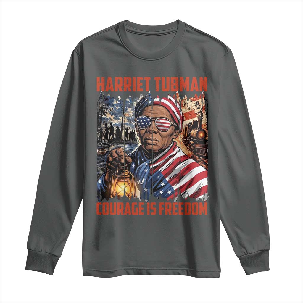 Harriet Tubman Courage Is Freedom Long Sleeve Shirt Black History Gift - Wonder Print Shop