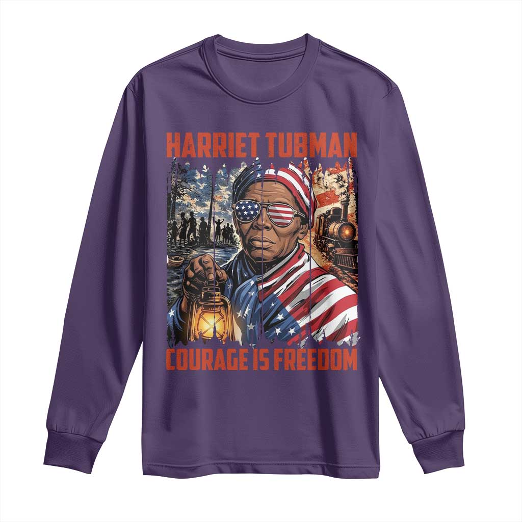 Harriet Tubman Courage Is Freedom Long Sleeve Shirt Black History Gift - Wonder Print Shop