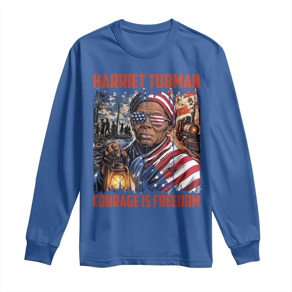 Harriet Tubman Courage Is Freedom Long Sleeve Shirt Black History Gift - Wonder Print Shop
