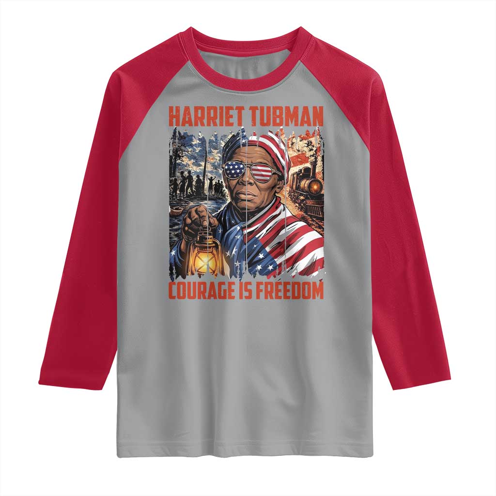 Harriet Tubman Courage Is Freedom Raglan Shirt Black History Gift - Wonder Print Shop