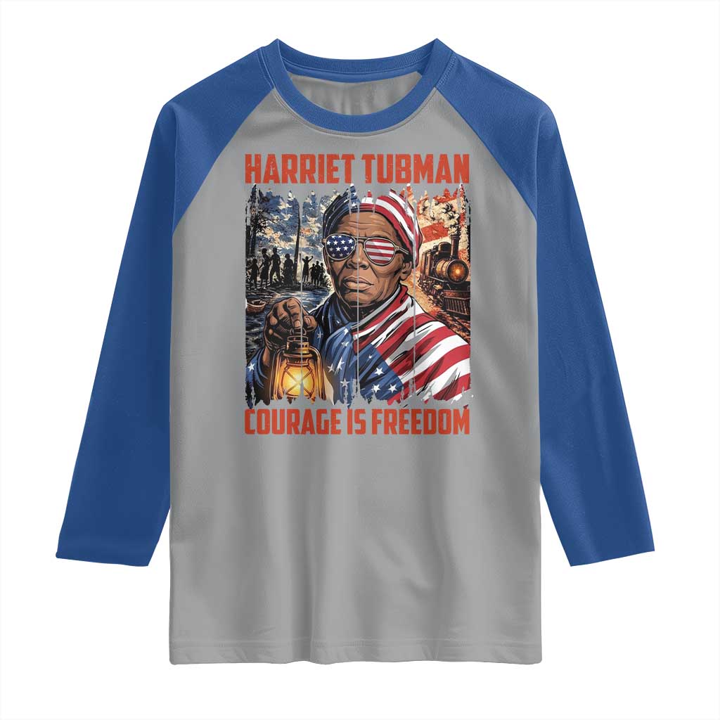 Harriet Tubman Courage Is Freedom Raglan Shirt Black History Gift - Wonder Print Shop