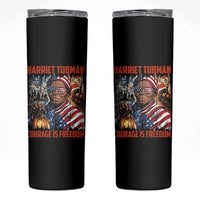 Harriet Tubman Courage Is Freedom Skinny Tumbler Black History Gift - Wonder Print Shop