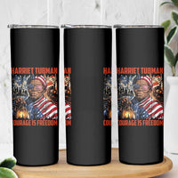 Harriet Tubman Courage Is Freedom Skinny Tumbler Black History Gift - Wonder Print Shop