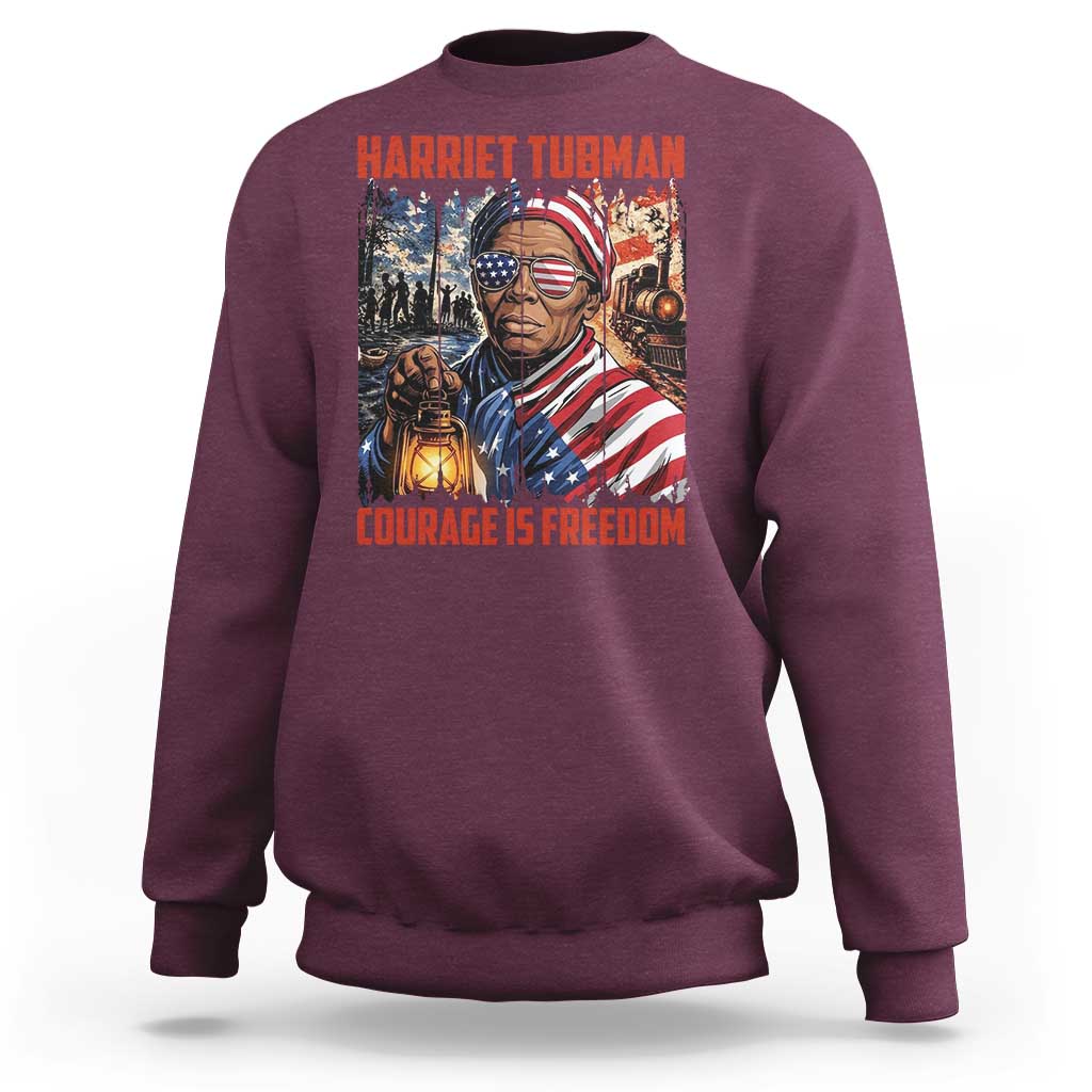 Harriet Tubman Courage Is Freedom Sweatshirt Black History Gift - Wonder Print Shop