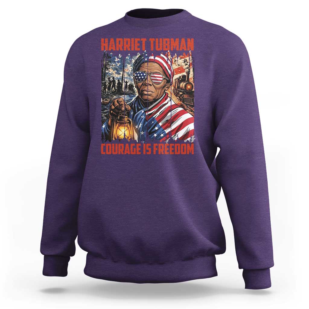 Harriet Tubman Courage Is Freedom Sweatshirt Black History Gift - Wonder Print Shop