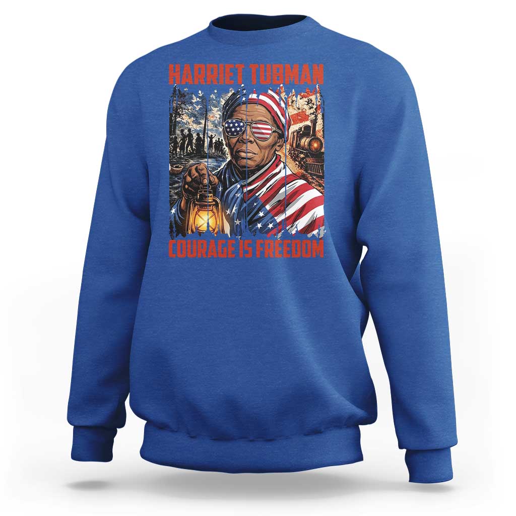 Harriet Tubman Courage Is Freedom Sweatshirt Black History Gift - Wonder Print Shop