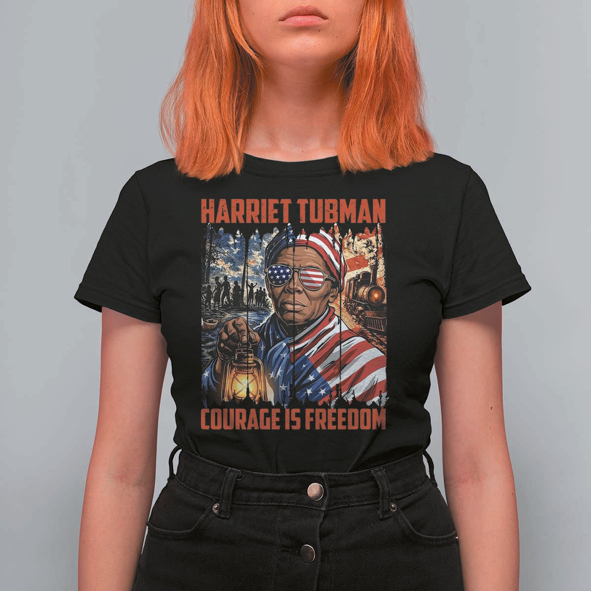 Harriet Tubman Courage Is Freedom T Shirt For Women Black History Gift - Wonder Print Shop