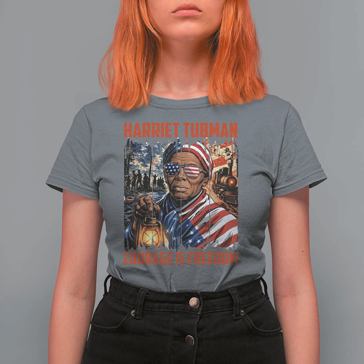 Harriet Tubman Courage Is Freedom T Shirt For Women Black History Gift - Wonder Print Shop