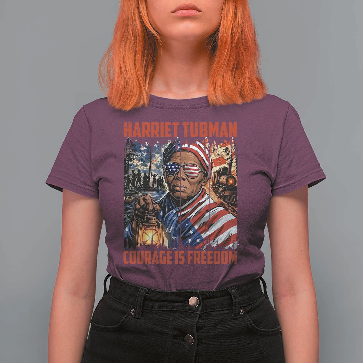 Harriet Tubman Courage Is Freedom T Shirt For Women Black History Gift - Wonder Print Shop