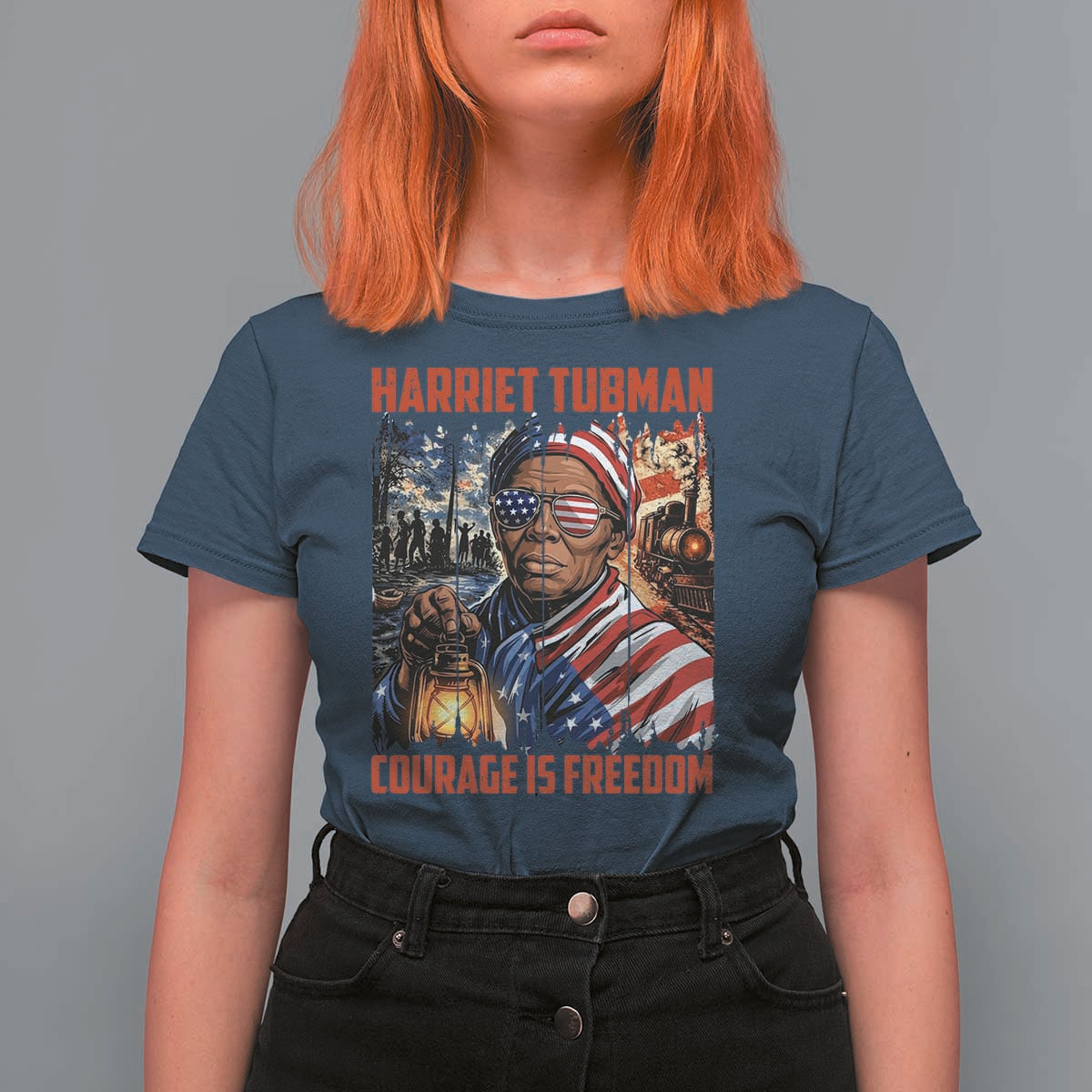 Harriet Tubman Courage Is Freedom T Shirt For Women Black History Gift - Wonder Print Shop