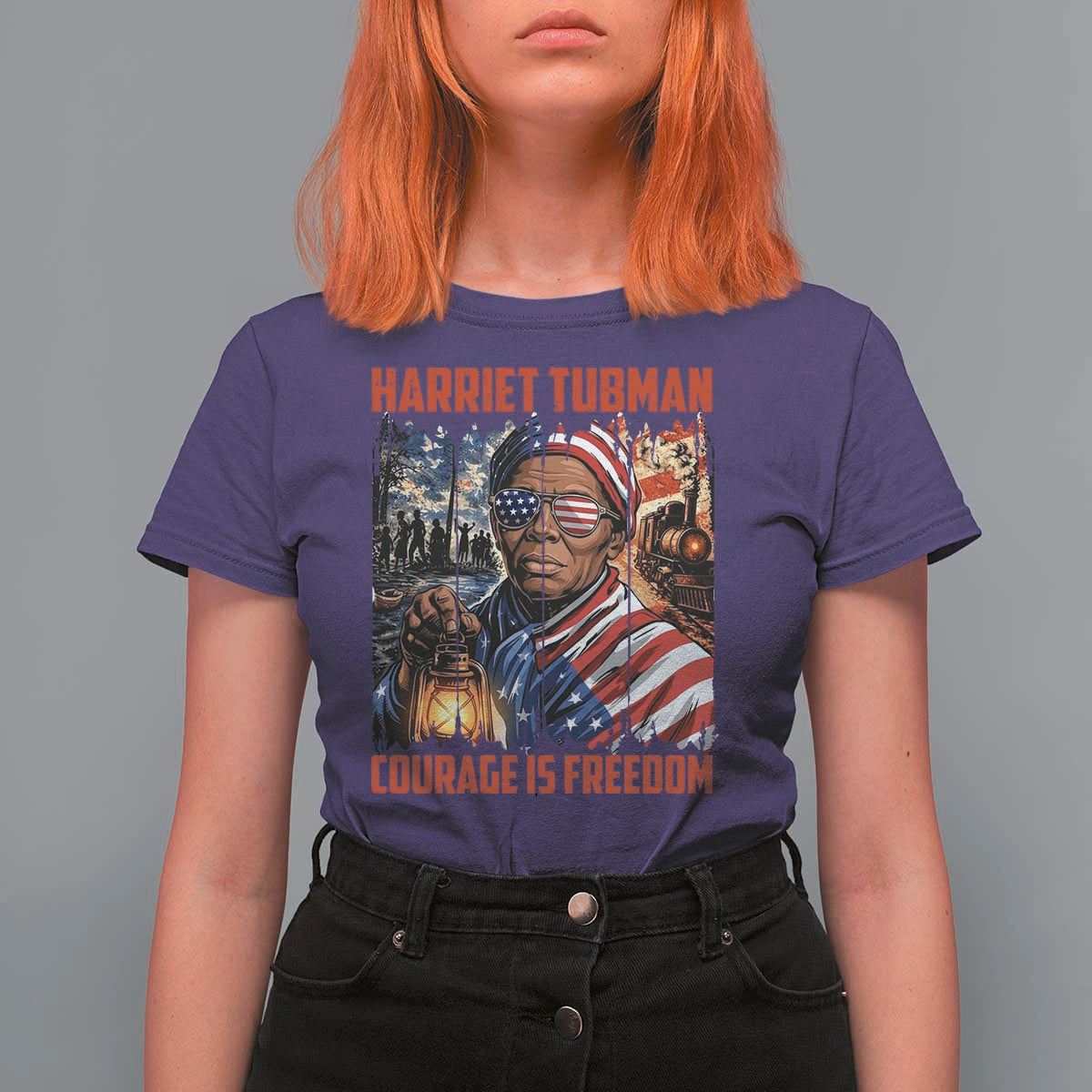 Harriet Tubman Courage Is Freedom T Shirt For Women Black History Gift - Wonder Print Shop