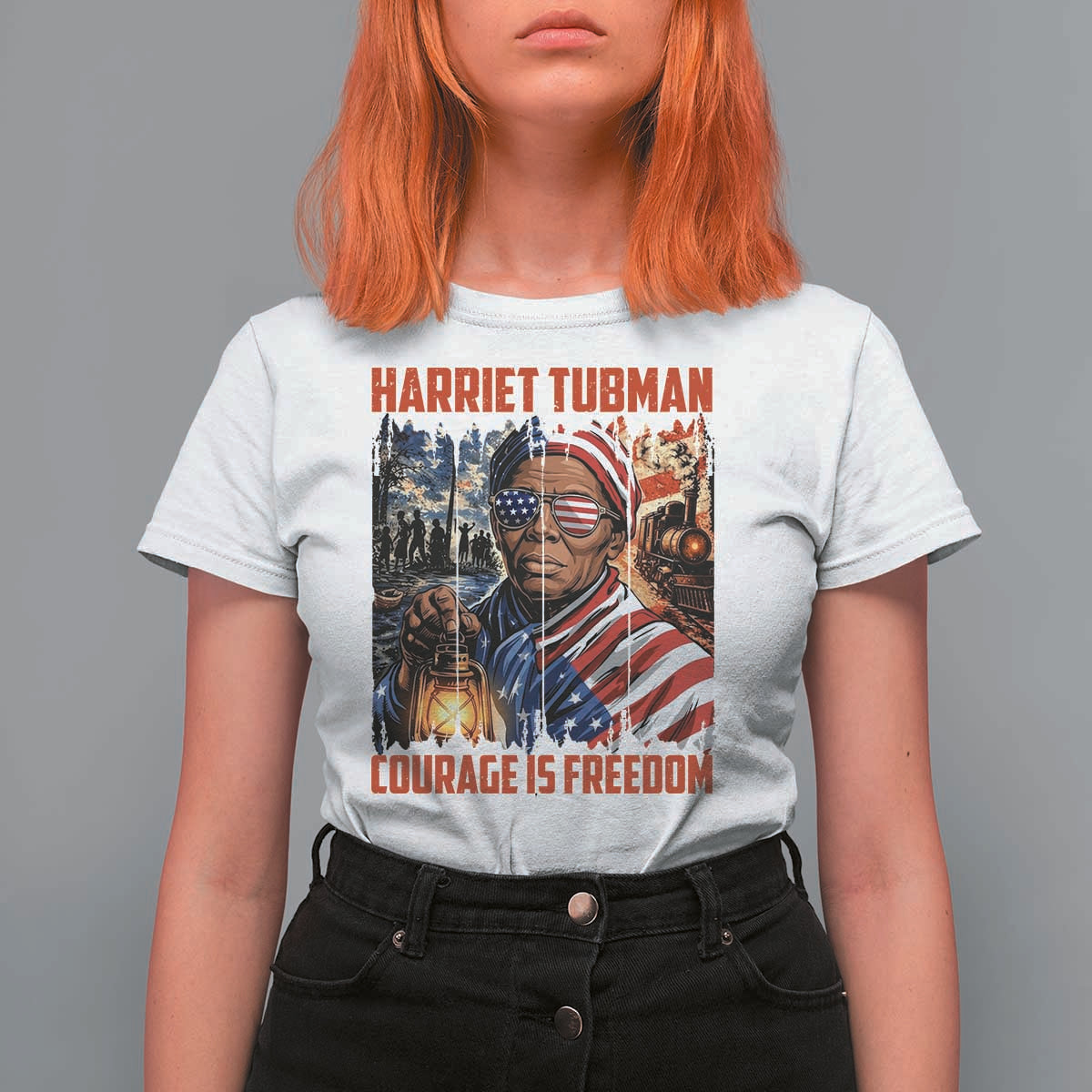 Harriet Tubman Courage Is Freedom T Shirt For Women Black History Gift - Wonder Print Shop