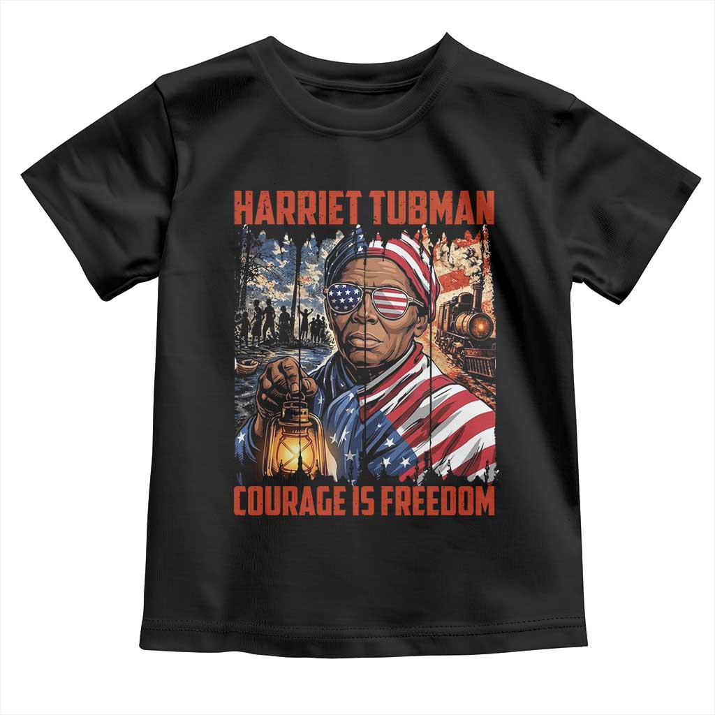 Harriet Tubman Courage Is Freedom Toddler T Shirt Black History Gift - Wonder Print Shop