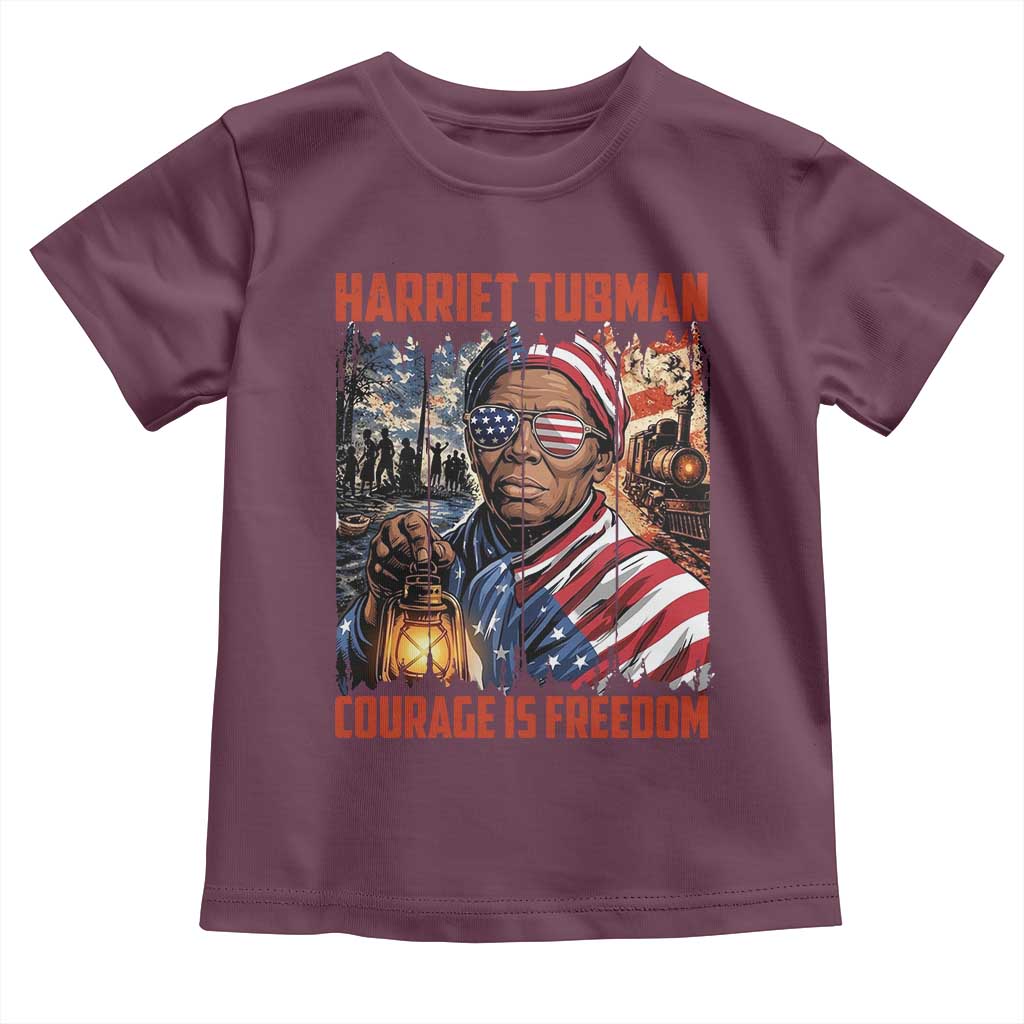 Harriet Tubman Courage Is Freedom Toddler T Shirt Black History Gift - Wonder Print Shop