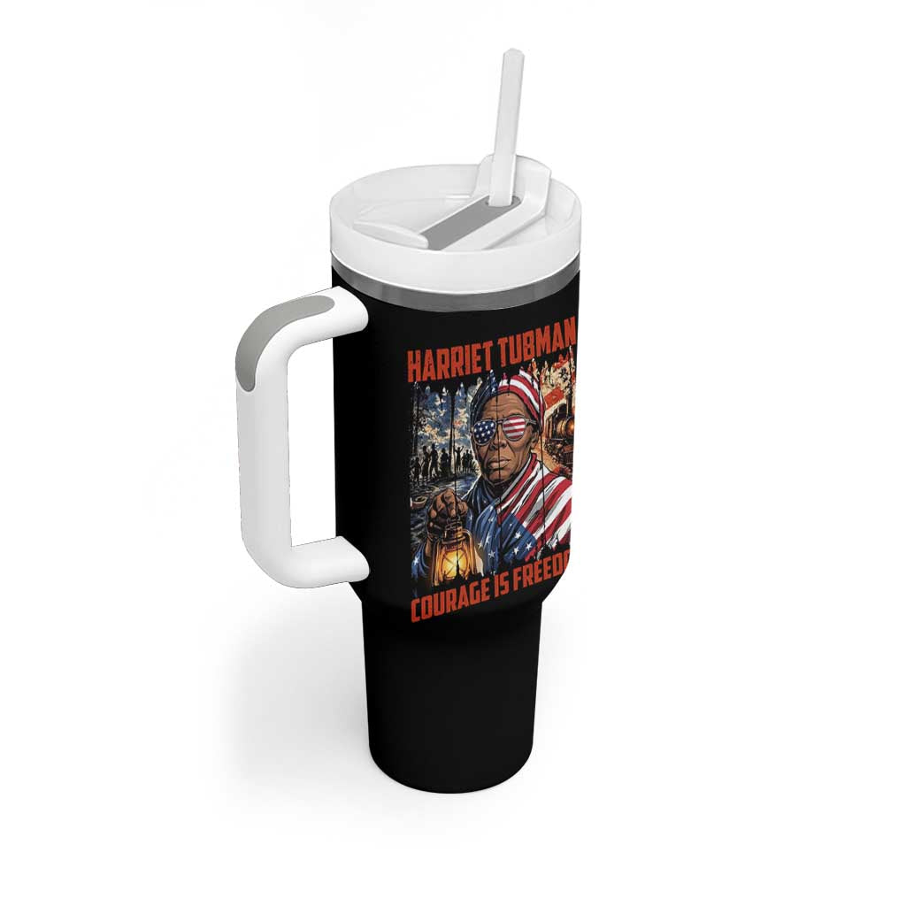 Harriet Tubman Courage Is Freedom Tumbler With Handle Black History Gift - Wonder Print Shop