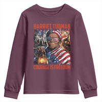 Harriet Tubman Courage Is Freedom Youth Sweatshirt Black History Gift - Wonder Print Shop
