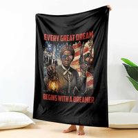 Harriet Tubman Quote Throw Blanket Every Great Dream Begins With A Dreamer - Wonder Print Shop
