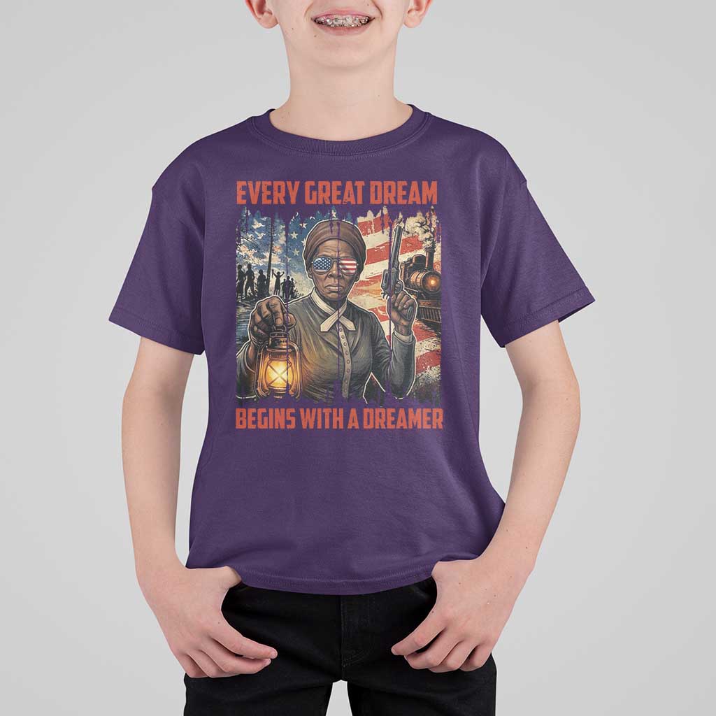 Harriet Tubman Quote T Shirt For Kid Every Great Dream Begins With A Dreamer - Wonder Print Shop