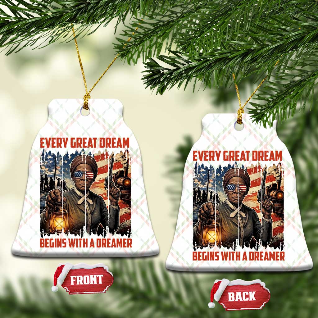 Harriet Tubman Quote Ceramic Ornament Every Great Dream Begins With A Dreamer - Wonder Print Shop