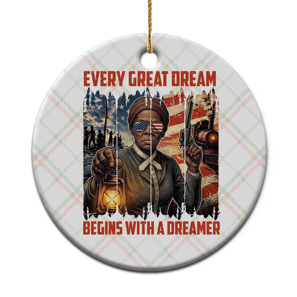 Harriet Tubman Quote Ceramic Ornament Every Great Dream Begins With A Dreamer - Wonder Print Shop