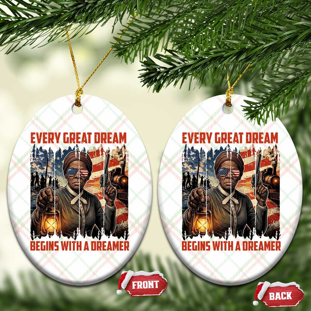 Harriet Tubman Quote Ceramic Ornament Every Great Dream Begins With A Dreamer - Wonder Print Shop
