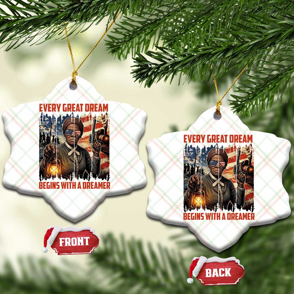 Harriet Tubman Quote Ceramic Ornament Every Great Dream Begins With A Dreamer - Wonder Print Shop