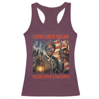 Harriet Tubman Quote Racerback Tank Top Every Great Dream Begins With A Dreamer - Wonder Print Shop