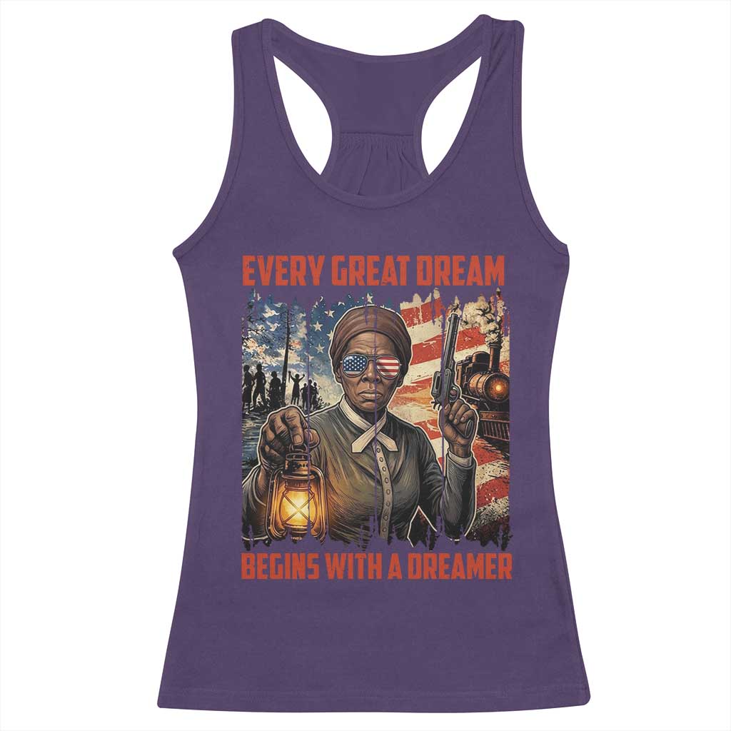 Harriet Tubman Quote Racerback Tank Top Every Great Dream Begins With A Dreamer - Wonder Print Shop
