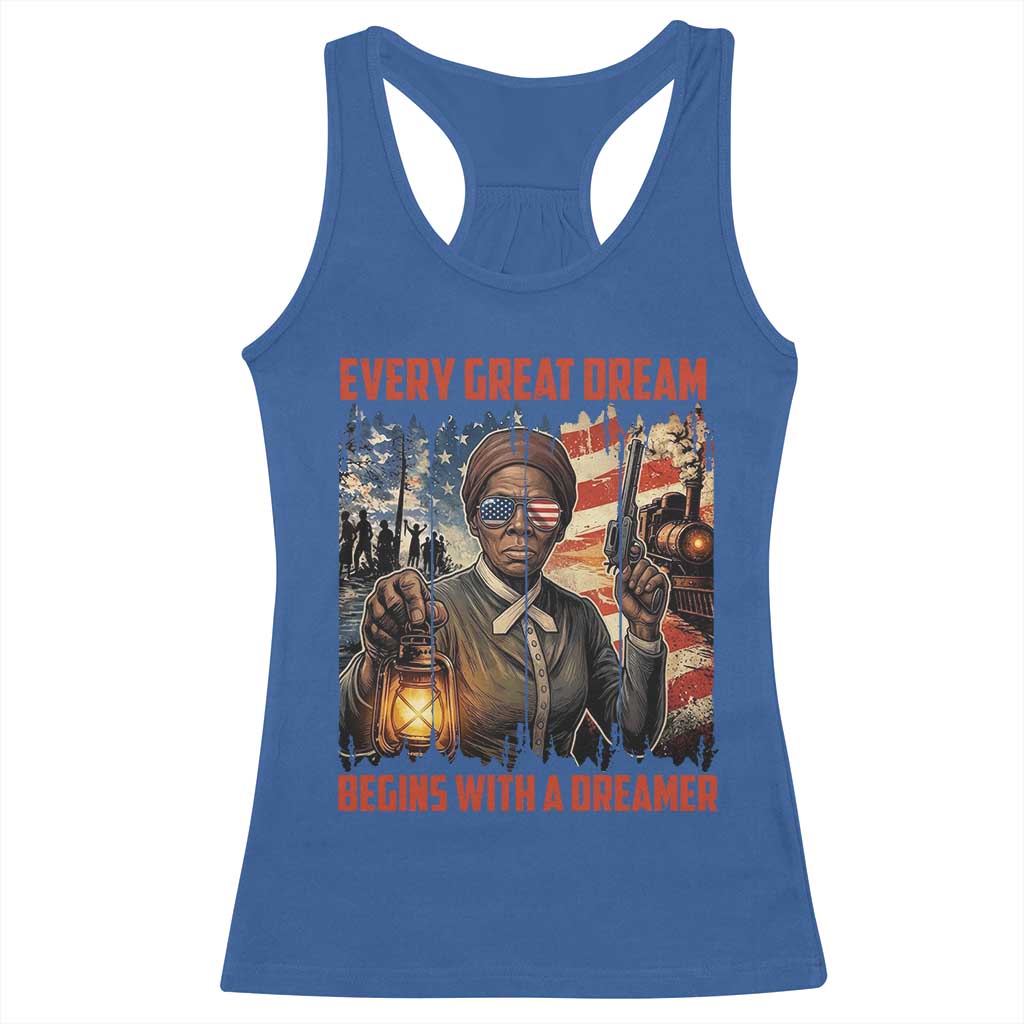 Harriet Tubman Quote Racerback Tank Top Every Great Dream Begins With A Dreamer - Wonder Print Shop