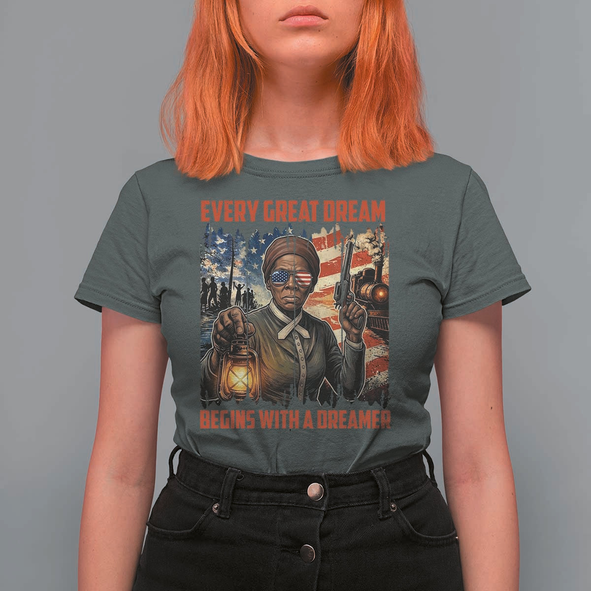 Harriet Tubman Quote T Shirt For Women Every Great Dream Begins With A Dreamer - Wonder Print Shop