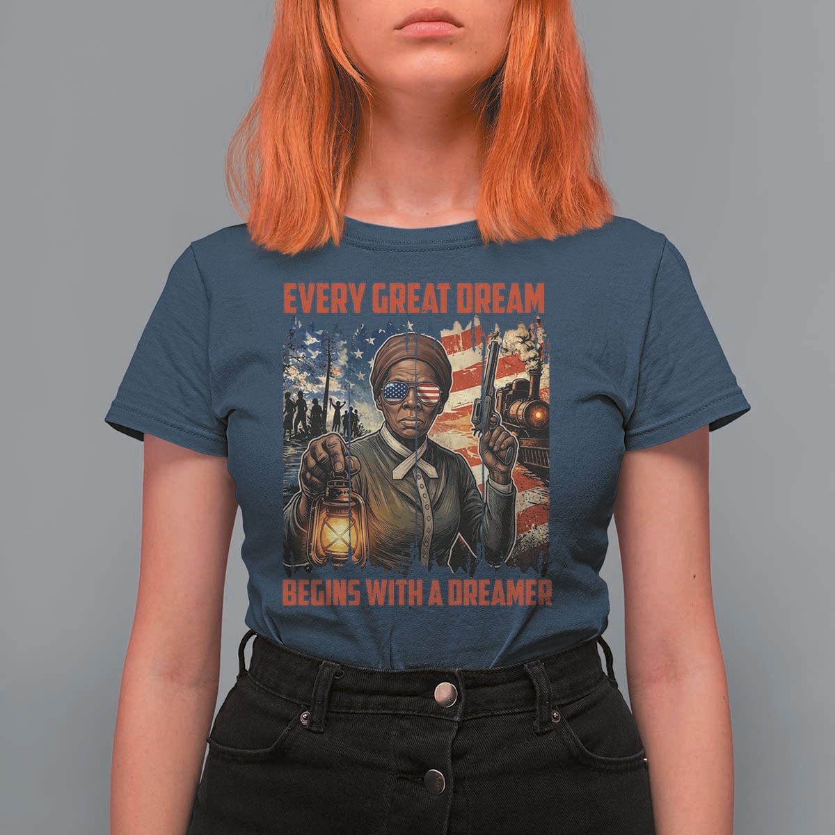 Harriet Tubman Quote T Shirt For Women Every Great Dream Begins With A Dreamer - Wonder Print Shop