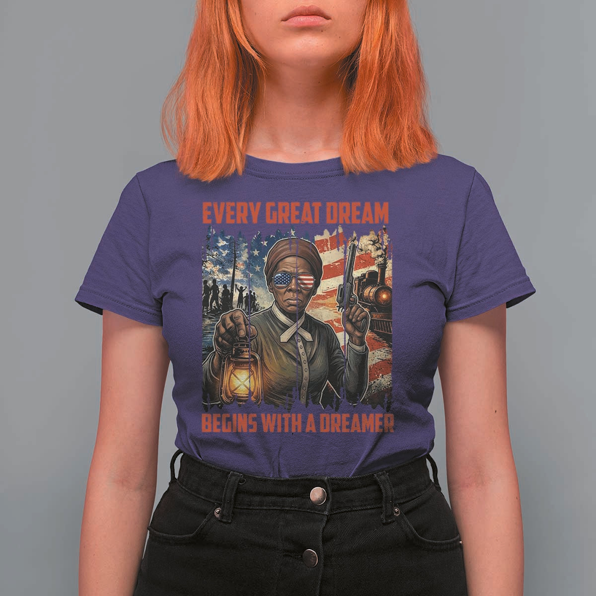 Harriet Tubman Quote T Shirt For Women Every Great Dream Begins With A Dreamer - Wonder Print Shop