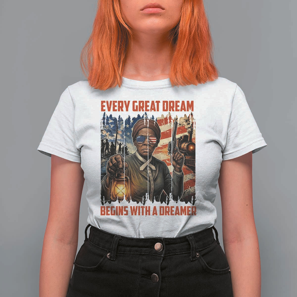 Harriet Tubman Quote T Shirt For Women Every Great Dream Begins With A Dreamer - Wonder Print Shop