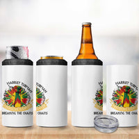 Harriet Tubman 4 in 1 Can Cooler Tumbler Underground Railroad Hero Breaking Chains