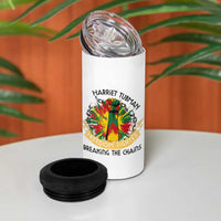 Harriet Tubman 4 in 1 Can Cooler Tumbler Underground Railroad Hero Breaking Chains