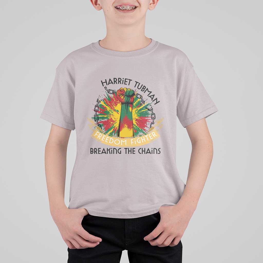 Harriet Tubman T Shirt For Kid Underground Railroad Hero Breaking Chains