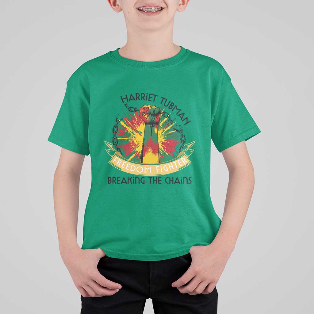 Harriet Tubman T Shirt For Kid Underground Railroad Hero Breaking Chains