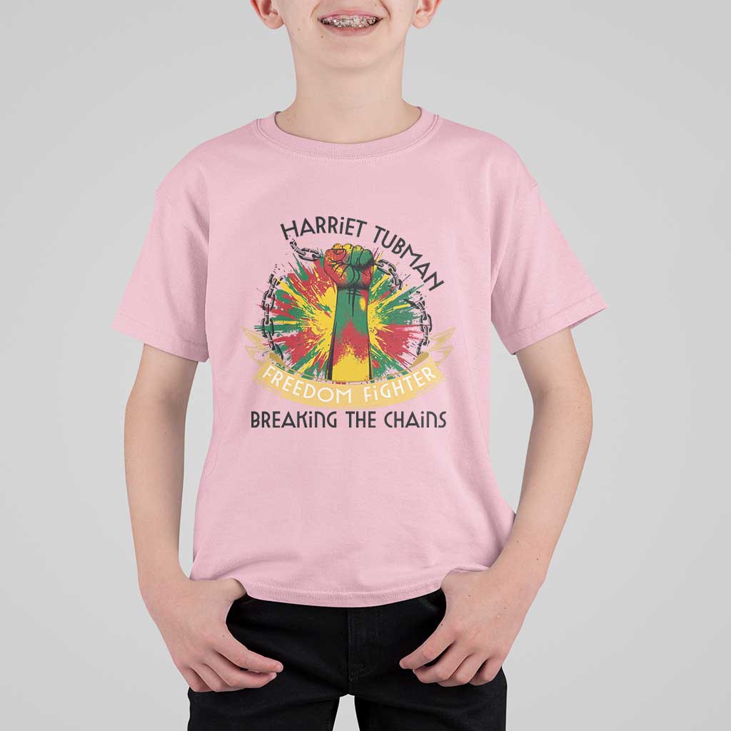 Harriet Tubman T Shirt For Kid Underground Railroad Hero Breaking Chains