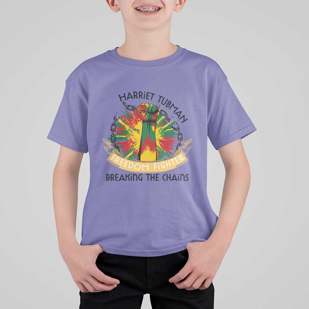 Harriet Tubman T Shirt For Kid Underground Railroad Hero Breaking Chains