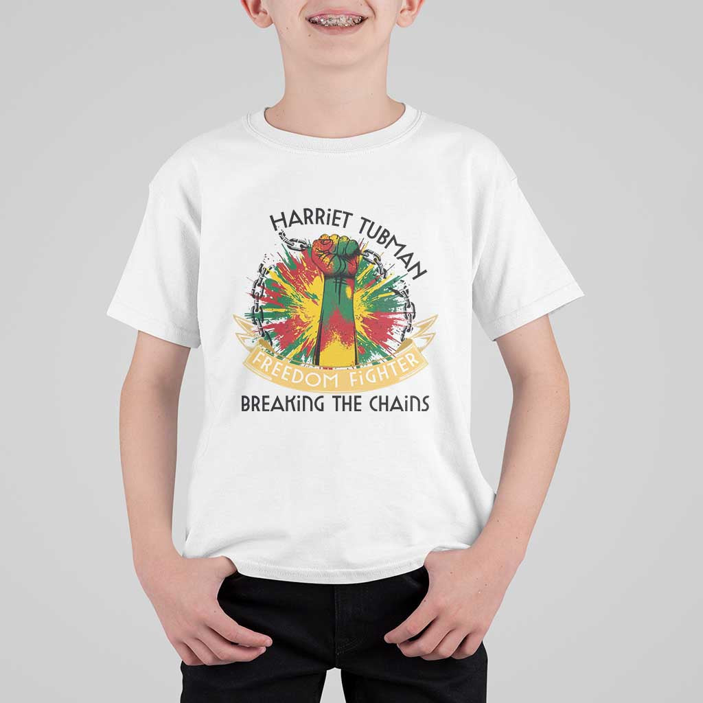 Harriet Tubman T Shirt For Kid Underground Railroad Hero Breaking Chains