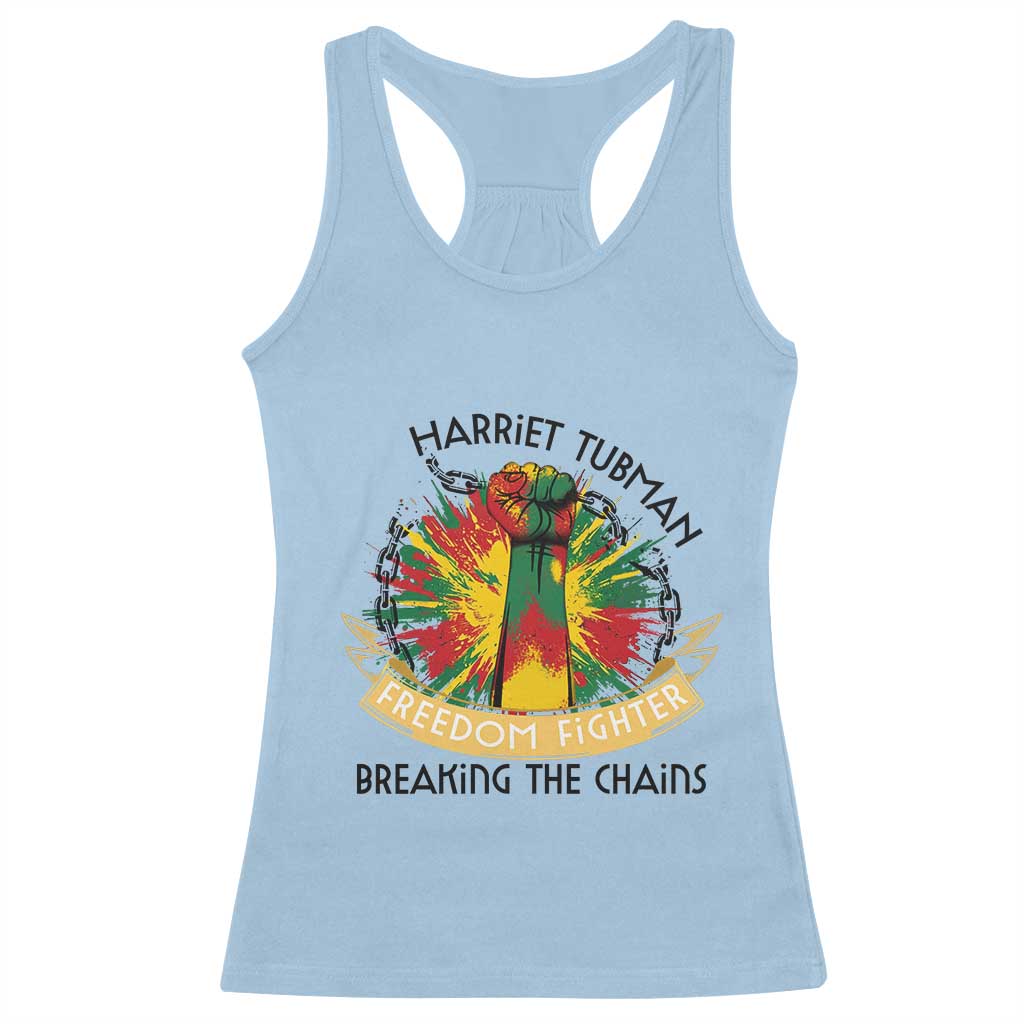 Harriet Tubman Racerback Tank Top Underground Railroad Hero Breaking Chains
